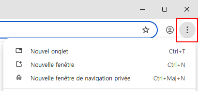 Bouton de menu Chrome